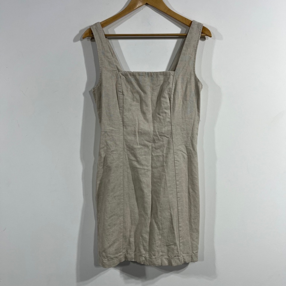 Old Navy Fisherman Coastal Linen Square Neck Mini Dress Size Medium Minimalist